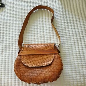 BROWN APPEARS TO BE HAND MADE PURSE